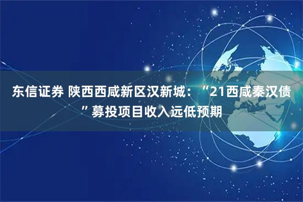 东信证券 陕西西咸新区汉新城：“21西咸秦汉债”募投项目收入远低预期