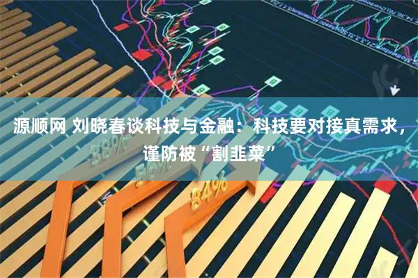 源顺网 刘晓春谈科技与金融：科技要对接真需求，谨防被“割韭菜”